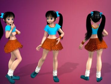 Cartoon Stylized Girl Model-Animation Included 46