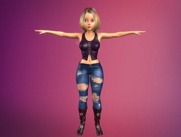 Cartoon Sexy Girl Model Rigged 45