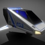 Cyberpunk Low-Poly Space Travel Vehicle