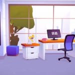 OFFICE WORK DESK LOWPOLY BUREAU GAME ASSETS
