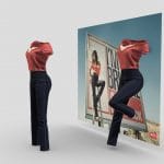 Straight Cut Denim Pants & Top Female Outfit