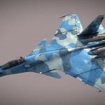 animated SU 33 D Flanker jet fighter