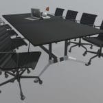 Blackjack Boardroom Table 2400 Chrome Frame