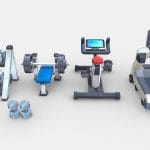 Cartoon fitness equipment