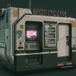 Cyberpunk Holocom Booth