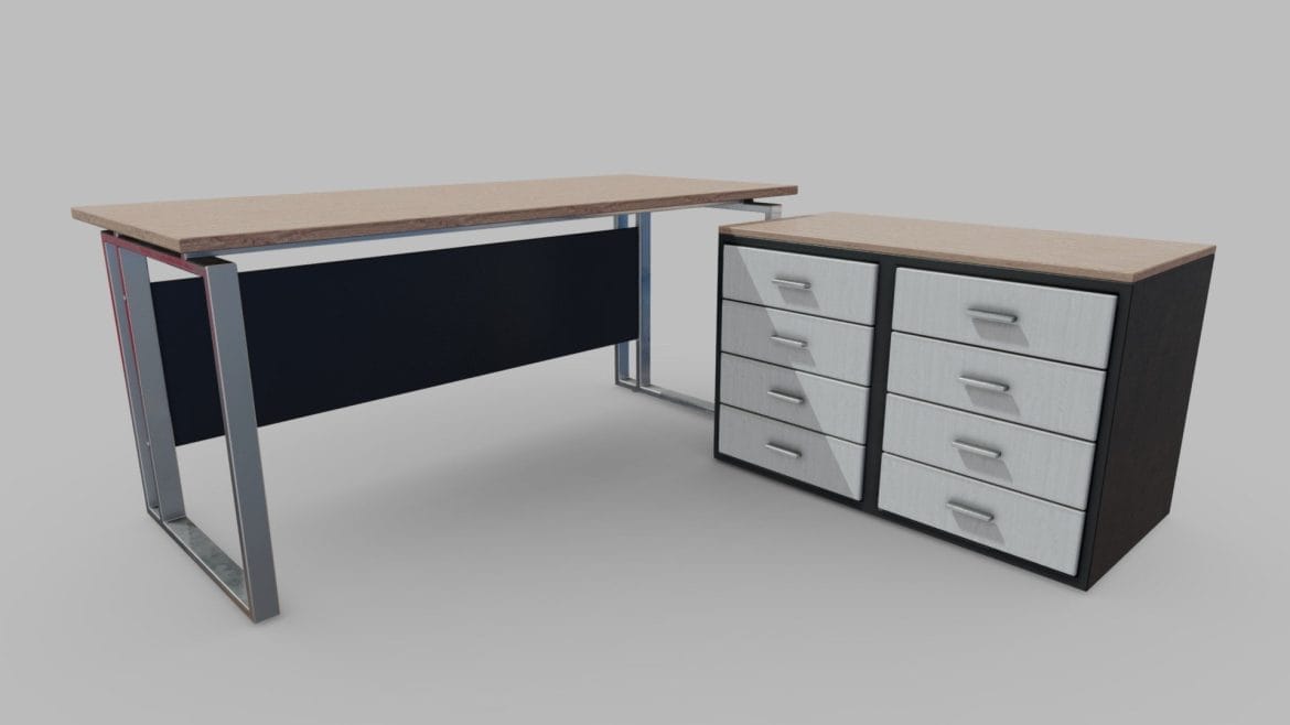 desk lowpoly low poly 3d model.thumb