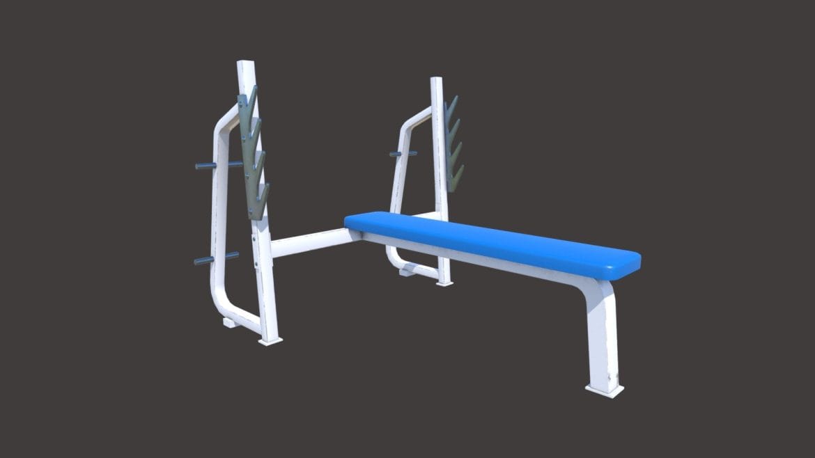 flat bench press machine low poly.thumb 1