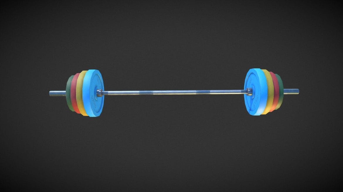 gym barbell weight plates low poly.thumb
