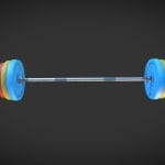 Gym Barbell & Weight Plates – Low Poly