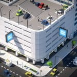 Low Poly Style Chicago Buildings