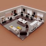 Lowpoly Office 3D Model