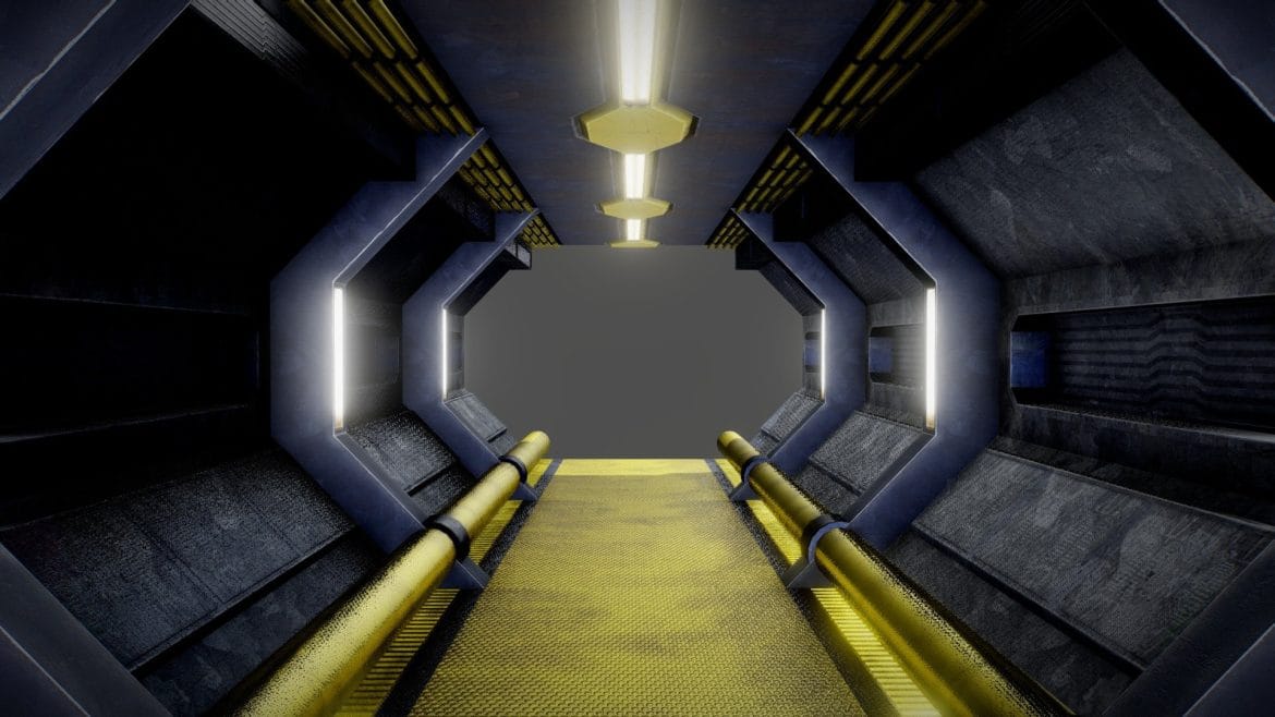 spaceship corridor vr low poly.thumb