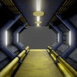 Spaceship Corridor VR Low Poly