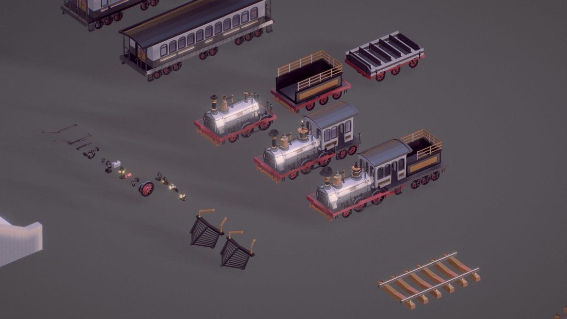 steam trains and stations low poly.thumb
