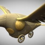 Steampunk Bird Plane Hand-Painted