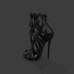 Black Flames High Heel Shoes Boots