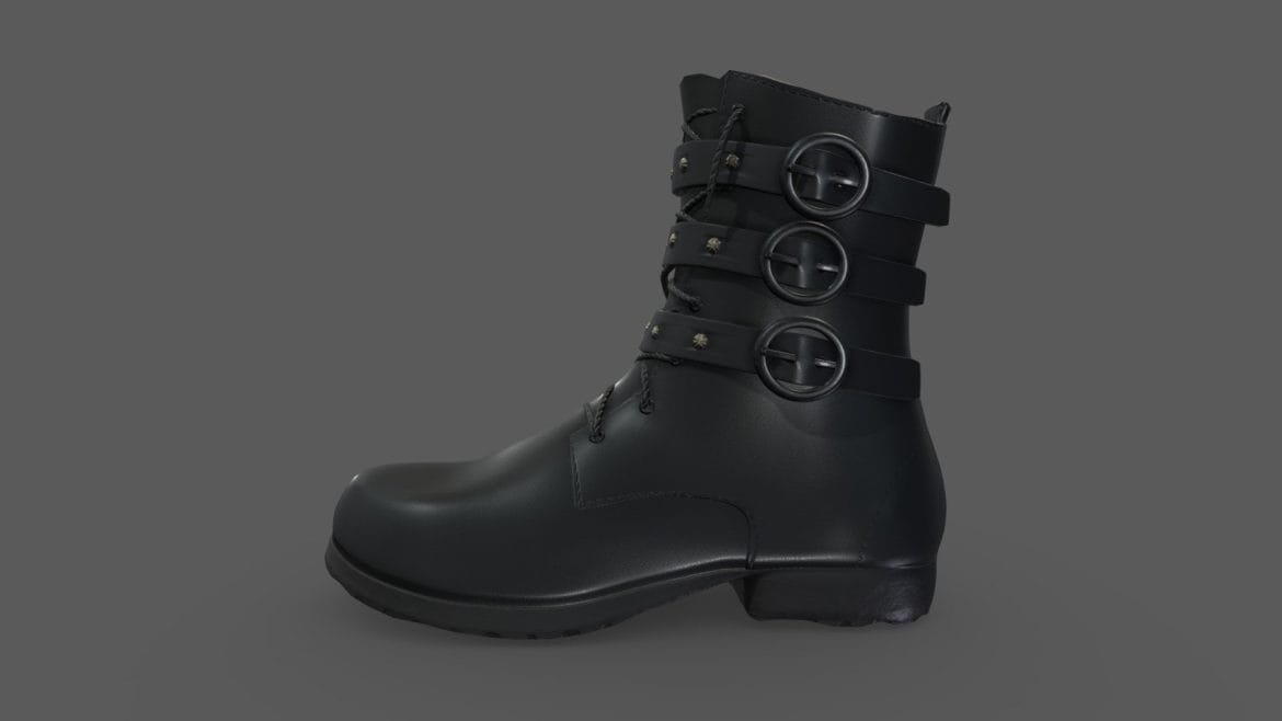 black leather motorcycle biker boots w buckles.thumb