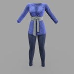 Blue Wrapped Waist Top Jeans Outfit