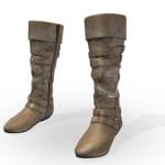 brown leather female flat knee boots.thumb