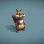 Cartoon Squirrel Animated 3D Model