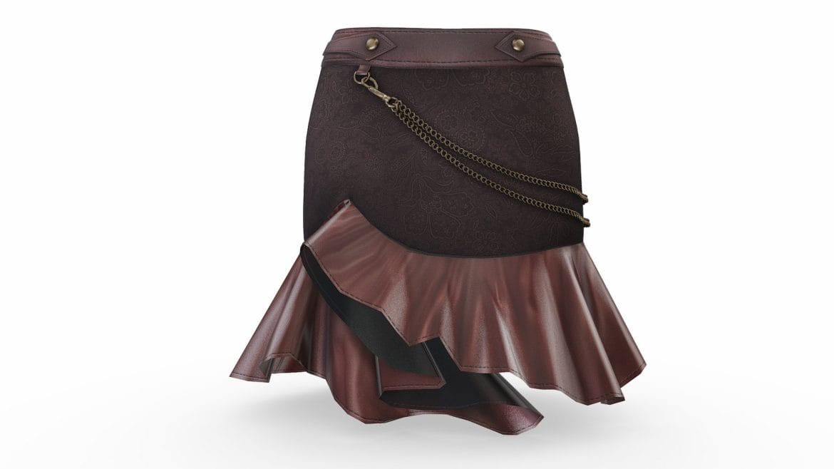 chains decorated steampunk female short skirt.thumb