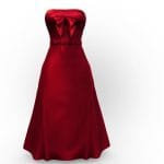 Chest Bow Straless Female Red Dress