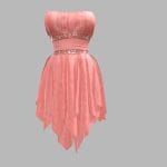 Chiffon Willow Skirt Strapless Cocktail Dress