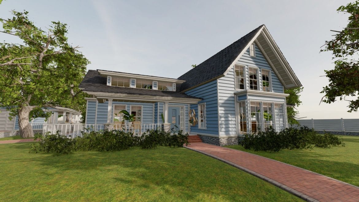 classic style porch house with furniture.thumb