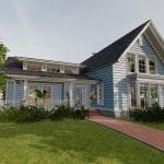 Classic Style Porch House Without Furniture