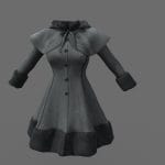 closed front winter coat with cape.thumb