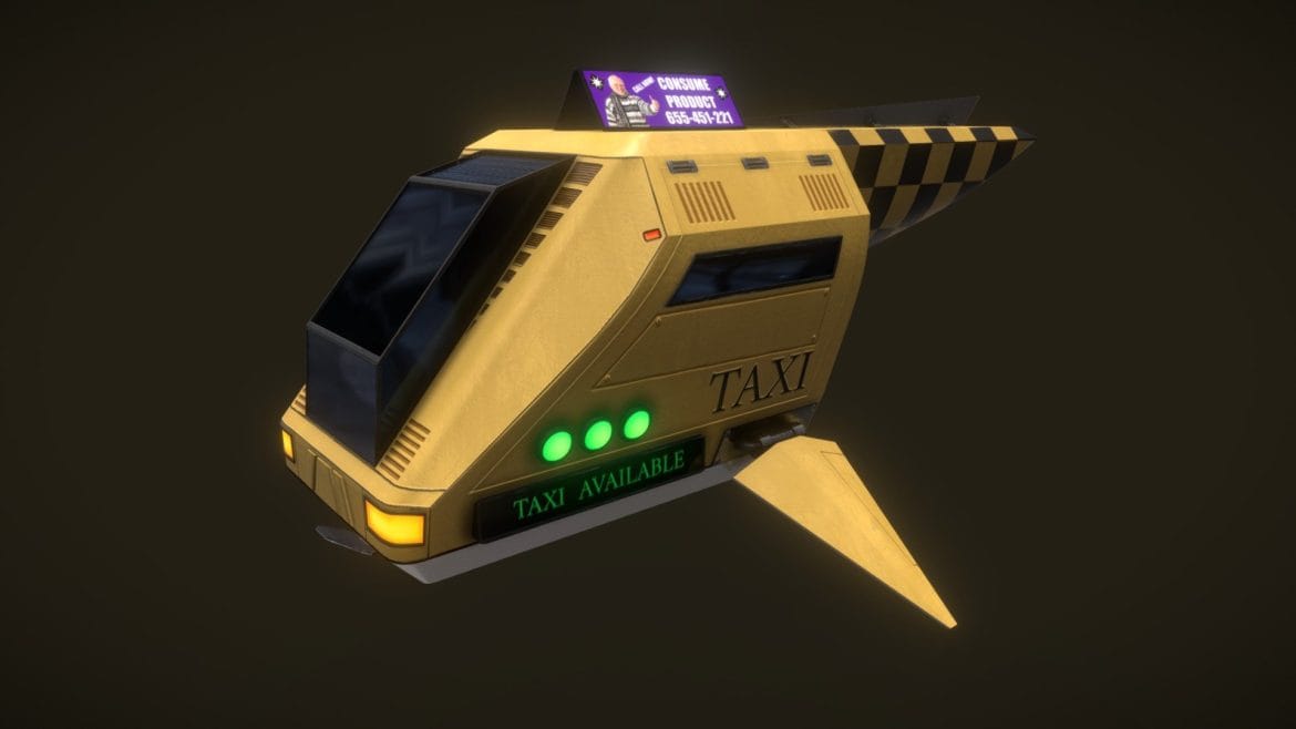 cyberpunk high poly flying taxi.thumb