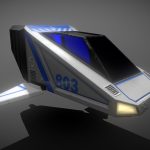 Cyberpunk Low-Poly Space Travel Vehicle