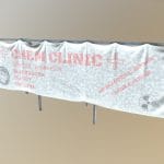 Cyberpunk style sign – vinyl banner on frame