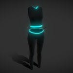 Cyberpunk woman body suit