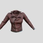 Female Brown Leather Jacket Fashion Biker