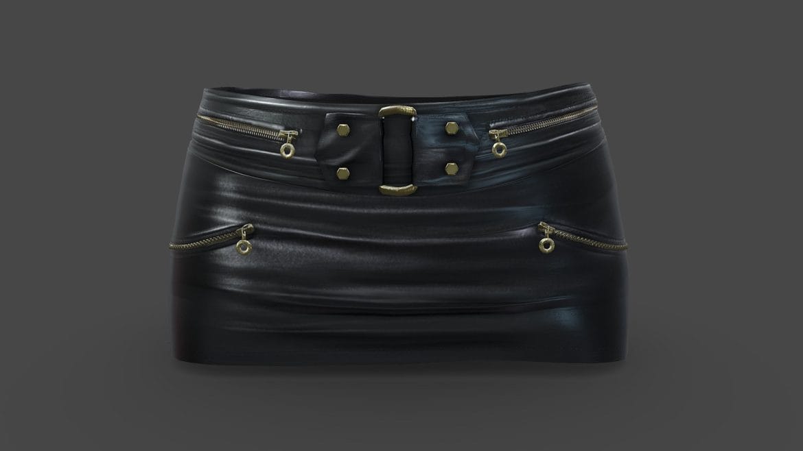 female mini leather skirt with zips.thumb