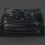 Female Mini Leather Skirt With Zips