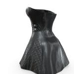 female strapless leather bustier mini dress.thumb
