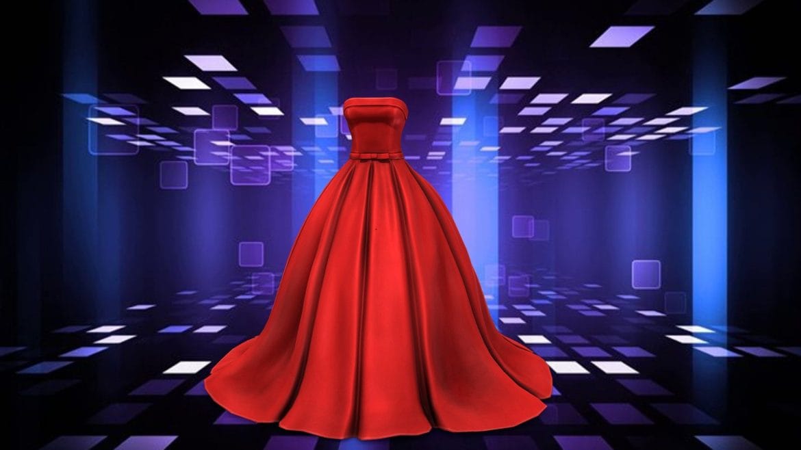 floor length long wide red strapless ball gown.thumb