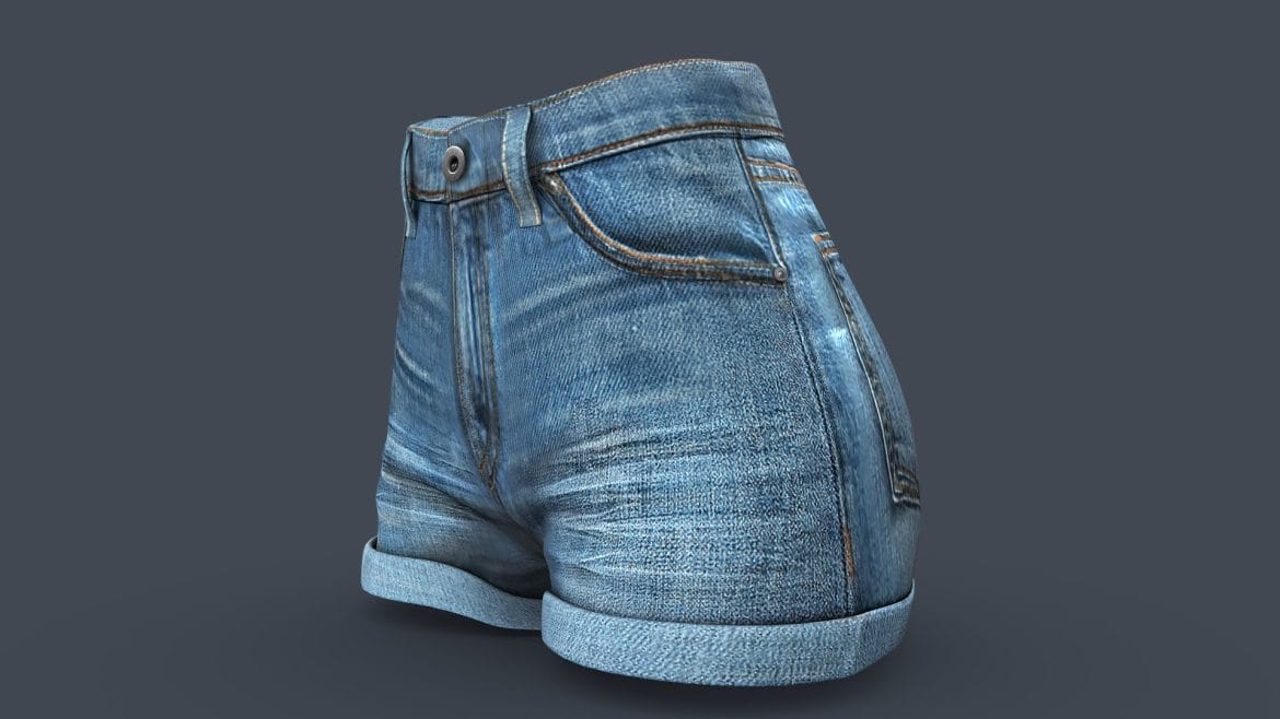 high waist rolled legs mini denim female shorts.thumb