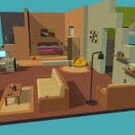 Isometric low poly house