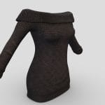 Knitted Off Shoulder Sweater Mini Dress