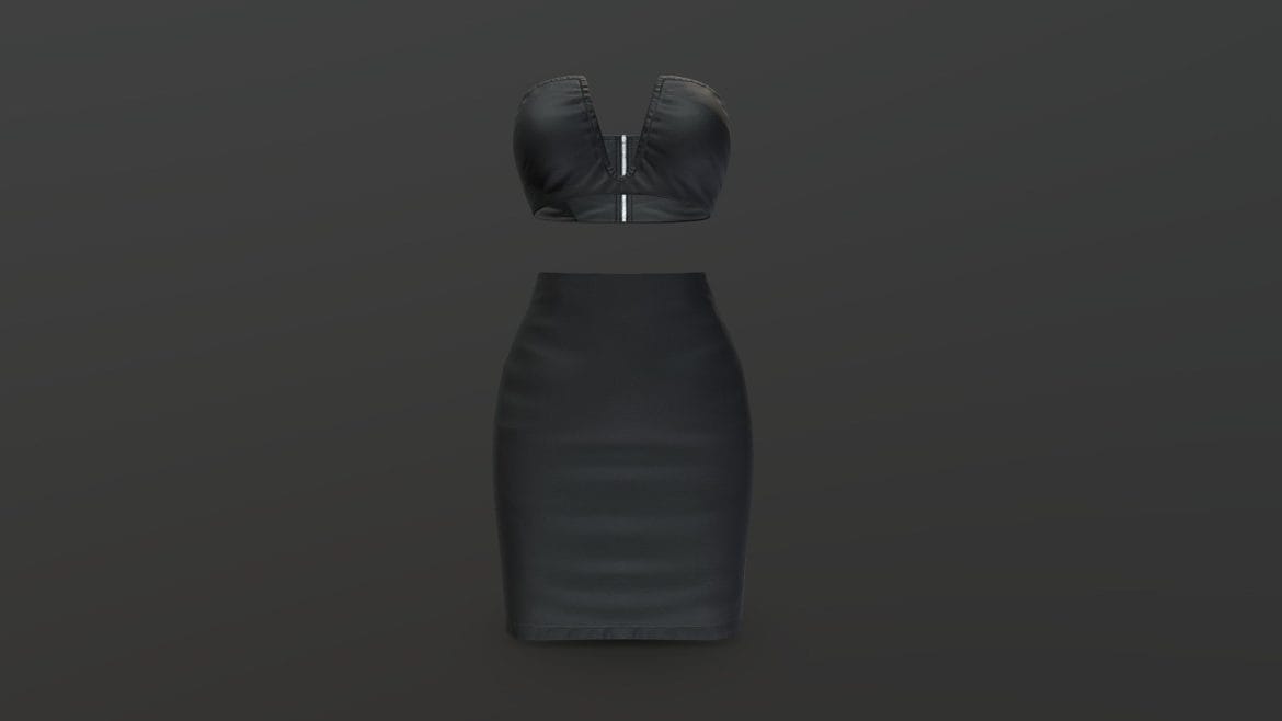 leather v crop tube top pencil skirt dress.thumb 1