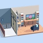 Living Room with Electronics