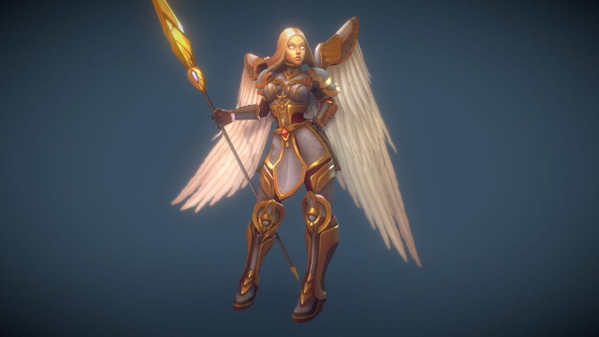 low poly angel female.thumb