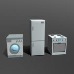low poly cartoon household electronic devices.thumb