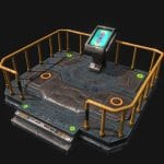 Low poly sci fi elevator environment asset