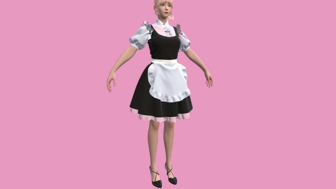 maid uniform marvelous designer project.thumb 1