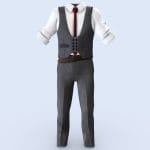 male double breast vest trousers white shirt tie.thumb