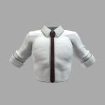 Male Tucked In White Shirt With Tie